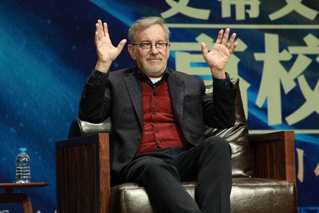BEIJING, CHINA - OCTOBER 10: American director Steven Allan Spielberg attends promotional event for his film Big Friendly Giant at Tsinghua University on October 10, 2016 in Beijing, China.  CFP493630638