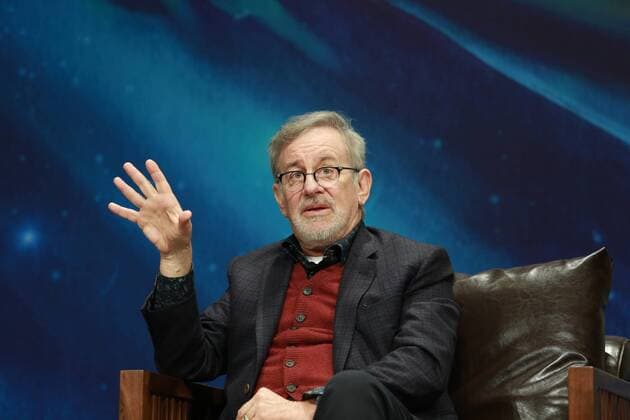 BEIJING, CHINA - OCTOBER 10: American director Steven Allan Spielberg attends promotional event for his film Big Friendly Giant at Tsinghua University on October 10, 2016 in Beijing, China.  CFP493630639