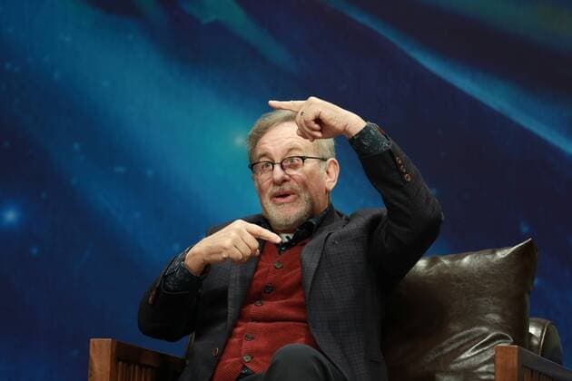 BEIJING, CHINA - OCTOBER 10: American director Steven Allan Spielberg attends promotional event for his film Big Friendly Giant at Tsinghua University on October 10, 2016 in Beijing, China.  CFP493630641