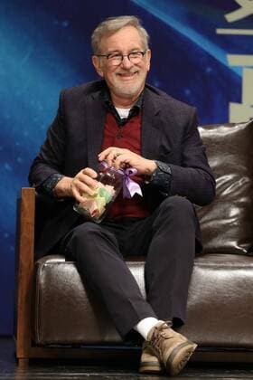 BEIJING, CHINA - OCTOBER 10: American director Steven Allan Spielberg attends promotional event for his film Big Friendly Giant at Tsinghua University on October 10, 2016 in Beijing, China.  CFP493630646