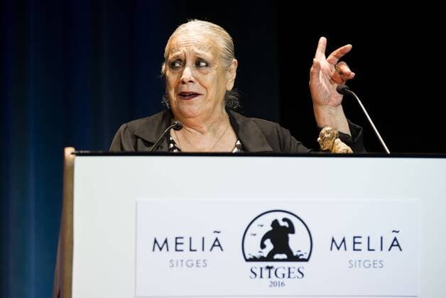 Spanish actress Terele Pavez receive the Nosferatu Award at Festival de Cine Fantastico de Sitges in Barcelona. October 12, Spain. 2016.  (20161012013)