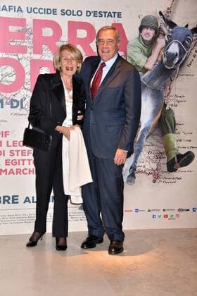 In Guerra per Amore Filmpremiere in Rom Rome, Red Carpet In Guerra per Amore. Pictured: Aldo Grasso, Grasso Maria  Copyright: xCamillaxMorandix xIPAx