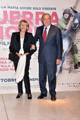 In Guerra per Amore Filmpremiere in Rom Rome, Red Carpet In Guerra per Amore. Pictured: Aldo Grasso, Grasso Maria  Copyright: xCamillaxMorandix xIPAx