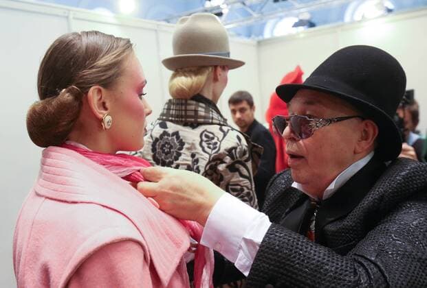 MOSCOW, RUSSIA â€“ OCTOBER 13, 2016: Designer Slava Zaitsev backstage preparing for a runway show at the Mercedes-Benz Fashion Week Russia in the Manege Central Exhibition Hall. Vyacheslav Prokofyev TASS  TS0346A1