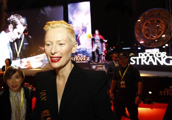 Doctor Strange Filmpremiere in Hongkong October 13, 2016 - Hollywood actress Tilda Swinton respond to the medias at the World Premier ceremony of latest Hollywood movie DOCTOR STRANGE in Hong Kong. Oct 13,2016. Hong Kong. ZUMA - ZUMAl137