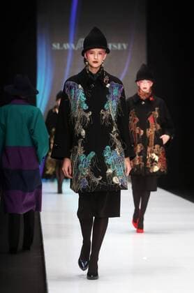 MOSCOW, RUSSIA â€“ OCTOBER 13, 2016: Models showcase creations during a runway show for the Spring Summer 2017 collection by designer Slava Zaitsev at the Mercedes-Benz Fashion Week Russia in the Manege Central Exhibition Hall. Vyacheslav Prokofyev TASS  TS0346B1