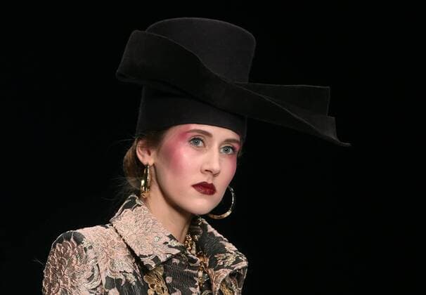 MOSCOW, RUSSIA â€“ OCTOBER 13, 2016: A model showcases a creation during a runway show for the Spring Summer 2017 collection by designer Slava Zaitsev at the Mercedes-Benz Fashion Week Russia in the Manege Central Exhibition Hall. Vyacheslav Prokofyev TASS  TS0346B7