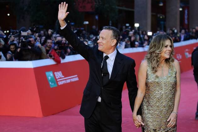 Filmfest in Rom - roter Teppich für den Preis für das Lebenswerk October 13, 2016 - Rome, Italy - American actor TOM HANKS and his wife on the red carpet at Rome Film Festival 2016 at Audiutorium in Rome. Rome Italy - ZUMAi15_
