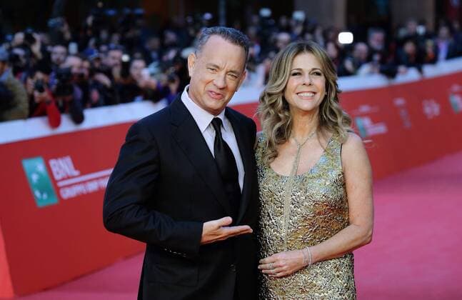 Filmfest in Rom - roter Teppich für den Preis für das Lebenswerk October 13, 2016 - Rome, Italy - American actor TOM HANKS and his wife on the red carpet at Rome Film Festival 2016 at Audiutorium in Rome. Rome Italy - ZUMAi15_