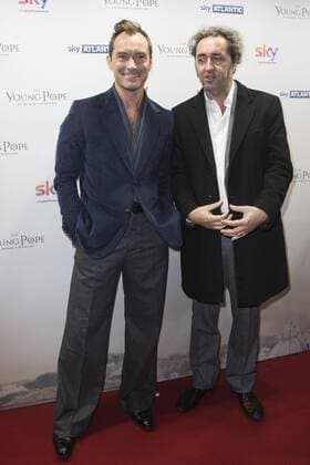 London, UK. 13 October 2016. Jude Law and series creator Paolo Sorrentino at the UK premiere of The Young Pope. The 10-part series, created by Academy Award-winning director Paolo Sorrentino will be broadcast exclusively on Sky Atlantic from 27th October. Jude Law, The Young Pope, London, UK 