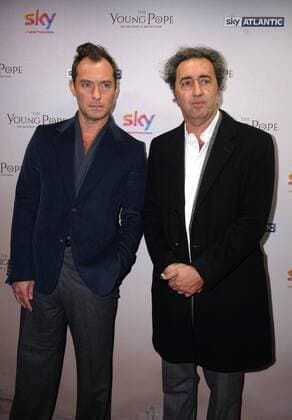 Jude Law and Paolo Sorrentino are pictured at the UK Premiere of The Young Pope. The 10-part series, created by Academy Award-winning director Paolo Sorrentino and staring Jude Law, will be broadcast exclusively on Sky Atlantic from October 27th 2016. OCTOBER 13th 2016  SLIx163268