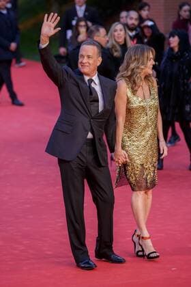Italy: Rome Film Fest, Tom Hanks Host of the red carpet to the auditorium music park with his wife Rita Wilson. The 11th Rome Film Festival will be held from 13th to 23rd October 2016 at the Auditorium Parco della Musica and in other venues throughout the city. The event hosts a large and challenging programmed of screenings, master classes, tributes, retrospectives, panels, and special events.  MauroxFagiani