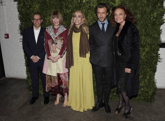 Chairman and Chief Executive at Conde Nast International Jonathan Newhouse, Editor-In-Chief of Vogue Anna Wintour, Editor-In-Chief of Italian Vogue Franca Sozzani, director Francesco Carrozzini, and fashion designer Diane von Furstenber arrive at the Franca: Chaos And Creation New York Screening at Metrograph on October 13, 2016 in New York City.  NYP20161013152 JOHNxANGELILLO