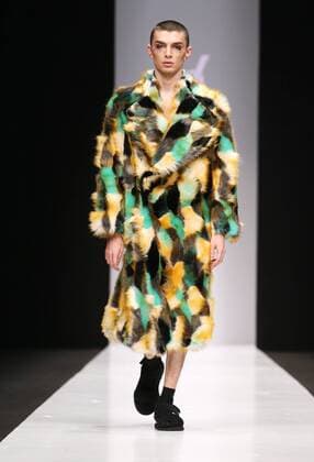 MOSCOW, RUSSIA - OCTOBER 16, 2016: A model showcases creations during a runway show for the Spring Summer 2017 collections by the designers of the CONTRFASHION project at the Mercedes-Benz Fashion Week Russia in the Manege Central Exhibition Hall. Vyacheslav Prokofyev TASS  TS034A9F