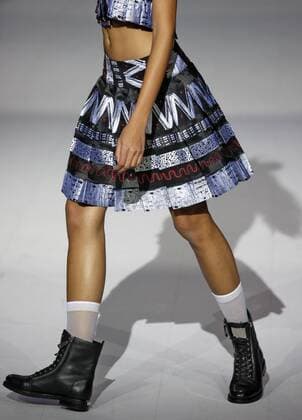 October 16, 2016 - Kiev, Ukraine - A model presents a creation by Ukrainian designer ALYONA SEREBROVA, during the Ukrainian Fashion Week in Kiev, Ukraine,on 16 October,2016. The fashion event presents Spring Summer 2017 collections by Ukrainian and International designers,from 12 to 18 October. Kiev Ukraine - ZUMAg194
