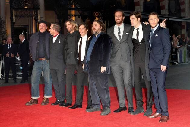 LFF Closing Gala Screening of Free Fire London.UK. L-R: Enzo Cilenti, Michael Smiley, Sharlto Copley, Cillian Murphy, Ben Wheatley, Armie Hammer, Sam Riley and Jack Reynor at the London Film Festival 2016 Closing Gala screening of Free Fire at the Odeon Leicester Square Londo. 16th October 2016. LMK73-62601-171016. 