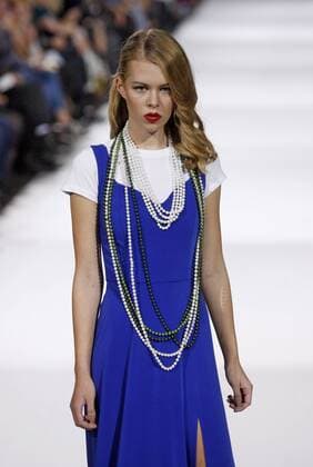 October 16, 2016 - Kiev, Ukraine - A model presents a creation by PTAKmoda of Polish designer Ewa Minge,during Ukrainian Fashion Week ,at Mystetskyi Arsenal in Kiev, Ukraine,16 October,2016. The event presents Spring Summer - 2017 collections by Ukrainian and International designers from 12 to 18 October. Kiev Ukraine  - ZUMAn230