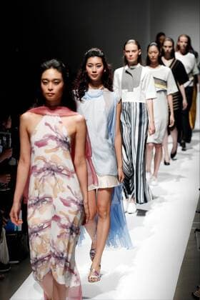 Hongkong Fashion Week Models wearing Hong Kong fashion designs walk down the runway during a special Fashion Hong Kong 2017 Spring Summer Collection show as part of Amazon Fashion Week Tokyo on October 17, 2016, Tokyo, Japan. The Hong Kong Trade Development Council organised the show to introduce the work of three fashion designers (Chailie Ho, Vickie Au and Polly Ho) and promote Hong Kong fashion in Tokyo. Amazon Fashion Week Tokyo runs until October 23.  (gxta_amazonfashionhongkong55)
