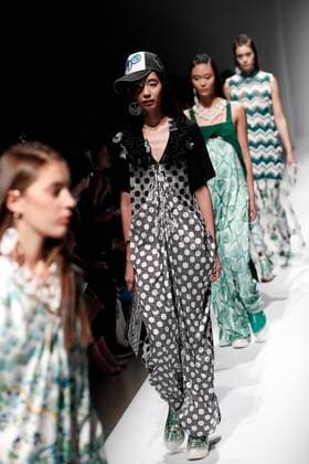 Hongkong Fashion Week Models wearing Hong Kong fashion designs walk down the runway during a special Fashion Hong Kong 2017 Spring Summer Collection show as part of Amazon Fashion Week Tokyo on October 17, 2016, Tokyo, Japan. The Hong Kong Trade Development Council organised the show to introduce the work of three fashion designers (Chailie Ho, Vickie Au and Polly Ho) and promote Hong Kong fashion in Tokyo. Amazon Fashion Week Tokyo runs until October 23.  (gxta_amazonfashionhongkong58)