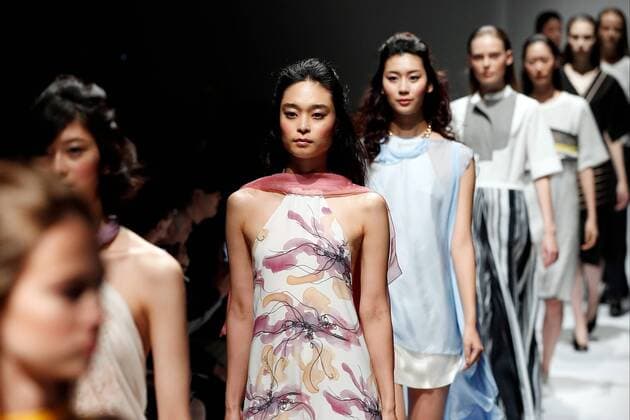 Hongkong Fashion Week Models wearing Hong Kong fashion designs walk down the runway during a special Fashion Hong Kong 2017 Spring Summer Collection show as part of Amazon Fashion Week Tokyo on October 17, 2016, Tokyo, Japan. The Hong Kong Trade Development Council organised the show to introduce the work of three fashion designers (Chailie Ho, Vickie Au and Polly Ho) and promote Hong Kong fashion in Tokyo. Amazon Fashion Week Tokyo runs until October 23.  (gxta_amazonfashionhongkong54)