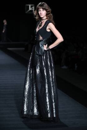 October 17, 2016, Tokyo, Japan - A model displays a creation of Japanese designer Tae Ashida at her spring and summer collection in Tokyo as a part of Japan Fashion Week on Monday, October 17, 2016. Tae Ashida celebrated her 25th anniversary collection.  (lwxa005424)