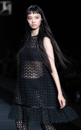 October 17, 2016, Tokyo, Japan - A model displays a creation of Japanese designer Tae Ashida at her spring and summer collection in Tokyo as a part of Japan Fashion Week on Monday, October 17, 2016. Tae Ashida celebrated her 25th anniversary collection.  (lwxa005444)