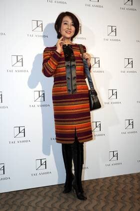 October 17, 2016, Tokyo, Japan - Japanese actress Kumiko Akiyoshi poses for photo call at Japanese designer Tae Ashida s spring and summer collection in Tokyo as a part of Japan Fashion Week on Monday, October 17, 2016. Tae Ashida celebrated her 25th anniversary collection.  (lwxa005453)