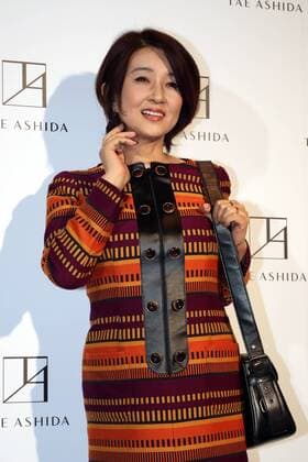 October 17, 2016, Tokyo, Japan - Japanese actress Kumiko Akiyoshi poses for photo call at Japanese designer Tae Ashida s spring and summer collection in Tokyo as a part of Japan Fashion Week on Monday, October 17, 2016. Tae Ashida celebrated her 25th anniversary collection.  (lwxa005452)