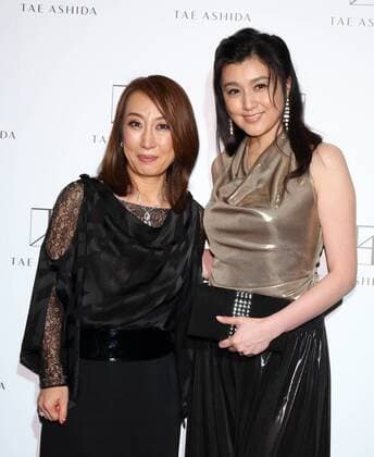 Norika Fujiwara and designer Tae Ashida attend Tae Ashida Fashion Show 2017 S S Amazon Fashion Week Tokyo at Tokyo Japan on 17 Oct 2016.  (peda003237)