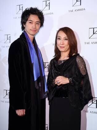 Takumi Saito and designer Tae Ashida attend Tae Ashida Fashion Show 2017 S S Amazon Fashion Week Tokyo at Tokyo Japan on 17 Oct 2016.  (peda003243)