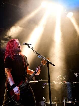 17.10.2016 --- New Model Army performing live on stage at Hirsch in Nuremberg, Germany on 17th October 2016 --- Ceri Monger - bass New Model Army live in concert