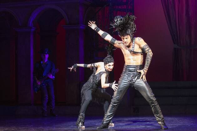 London, UK. 17 October 2016. Dancers performing the opening number Entr Acte. Burn the Floor arrives at the Peacock Theatre with the UK premiere of the international smash-hit show Fire in the Ballroom. The production is a high-energy ballroom dance spectacle featuring 14 champion dancers breathing new life into classics such as the Viennese Walz, Foxtrot, Samba, Tango and Jive. The show was crafted by choreographer Peta Roby, based on an original choreography by Jason Gilkison, and will run from 18 October to 5 November 2016. Fire in the Ballroom by Burn the Floor, Peacock Theatre, London, UK 