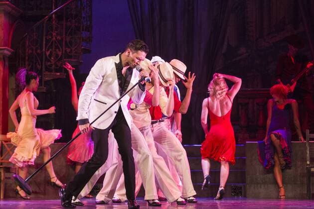 London, UK. 17 October 2016. Dancers perform the number The Latin Quarter. Burn the Floor arrives at the Peacock Theatre with the UK premiere of the international smash-hit show Fire in the Ballroom. The production is a high-energy ballroom dance spectacle featuring 14 champion dancers breathing new life into classics such as the Viennese Walz, Foxtrot, Samba, Tango and Jive. The show was crafted by choreographer Peta Roby, based on an original choreography by Jason Gilkison, and will run from 18 October to 5 November 2016. Fire in the Ballroom by Burn the Floor, Peacock Theatre, London, UK 