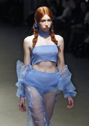 October 17, 2016 - Kiev, Ukraine - A model presents a creation by Ukrainian designer DMITRIY DIHTYAR, during the Ukrainian Fashion Week in Kiev, Ukraine,on 17 October,2016. The fashion event presents Spring Summer 2017 collections by Ukrainian and International designers,from 12 to 18 October. Kiev Ukraine - ZUMAg194