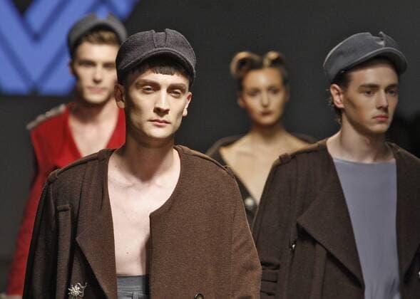 October 17, 2016 - Kiev, Ukraine - Models present creation by Ukrainian brand NIKI S, during the Ukrainian Fashion Week in Kiev, Ukraine,on 17 October,2016. The fashion event presents Spring Summer 2017 collections by Ukrainian and International designers,from 12 to 18 October. Kiev Ukraine - ZUMAg194