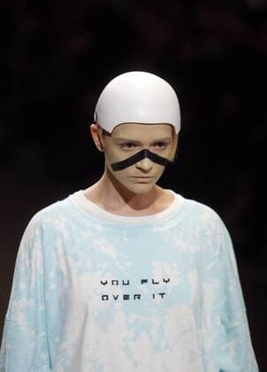 October 17, 2016 - Kiev, Ukraine - A model presents a creation by Ukrainian brand DASTISH FANTASTISH, during the Ukrainian Fashion Week in Kiev, Ukraine,on 17 October,2016. The fashion event presents Spring Summer 2017 collections by Ukrainian and International designers,from 12 to 18 October. Kiev Ukraine - ZUMAg194