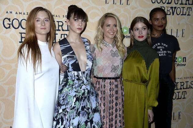 Grace Gummer, Erin Darke, Anna Camp, Genevieve Angelson und Joy Bryant bei der Premiere der Amazon TV-Serie Good Girls Revolt im Joseph Urban Theater im Hearst Tower. New York, 18.10.2016 Foto:xD.xVanxTinex xFuturexImage