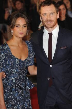 October 19, 2016 - London, England, United Kingdom - Michael Fassbender and Alicia Vikander attend the European Premiere of The Light Between Oceans at Curzon Mayfair. London United Kingdom - ZUMAs147 20161019_zap_s147_010