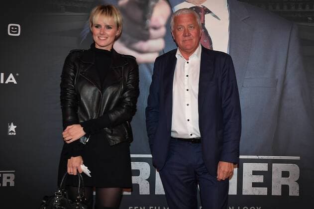 Stephanie-clerckx and Patrick Lefevere pictured ahead of the Belgian premiere of Erik Van Looy movie called De Premier in Antwerp kinepolis, Wednesday 19 October 2016.  DAVIDxSTOCKMAN 04961141