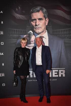Stephanie-clerckx and Patrick Lefevere pictured ahead of the Belgian premiere of Erik Van Looy movie called De Premier in Antwerp kinepolis, Wednesday 19 October 2016.  DAVIDxSTOCKMAN 04961142