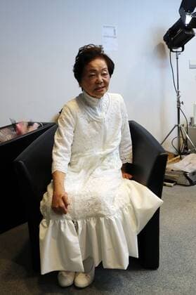 October 19, 2016, Tokyo, Japan - Former leprosy patient Miyo Maki prepares for the tenbo 2017 spring summer collection, designed by Takafumi Tsuruta as a part of Japan Fashion Week in Tokyo on Wednesday, October 19, 2016.  (lwxa005548)