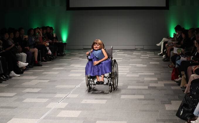 October 19, 2016, Tokyo, Japan - A Nepalese disabled person Anjana K.C. displays creation of Japanese designer Takafumi Tsuruta at the tenbo 2017 spring summer collection as a part of Japan Fashion Week in Tokyo on Wednesday, October 19, 2016.  (lwxa005553)