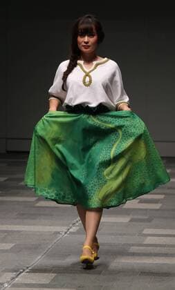 October 19, 2016, Tokyo, Japan - A model displays creation of Japanese designer Takafumi Tsuruta at the tenbo 2017 spring summer collection as a part of Japan Fashion Week in Tokyo on Wednesday, October 19, 2016.  (lwxa005560)