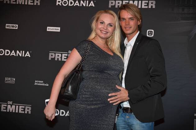 Lesley-Ann Poppe and Kevin Lebreton pictured ahead of the Belgian premiere of Erik Van Looy movie called De Premier in Antwerp kinepolis, Wednesday 19 October 2016.  DAVIDxSTOCKMAN 04961160