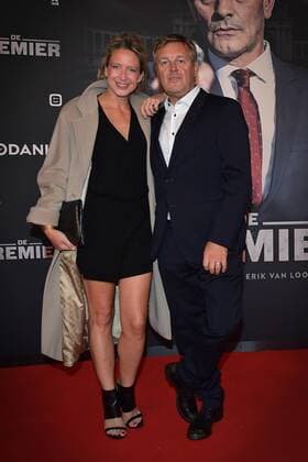 Cath Luyten and Frank Raes pictured ahead of the Belgian premiere of Erik Van Looy movie called De Premier in Antwerp kinepolis, Wednesday 19 October 2016.  DAVIDxSTOCKMAN 04961172