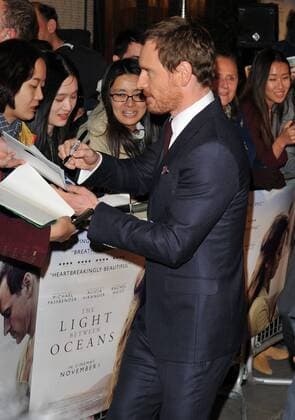 The Light Between Oceans - UK film premiere London, UK. Michael Fassbender at The Light Between Oceans - UK film premiere at the Curzon Mayfair, London on October 19th 2016. LMK315-61154-201016 