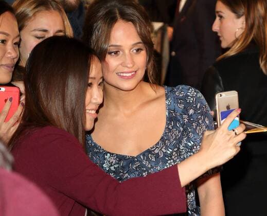 The Light Between Oceans - UK film premiere London, UK. Alicia Vikander at The Light Between Oceans - UK film premiere at the Curzon Mayfair, London on October 19th 2016. LMK73-61153-201016 