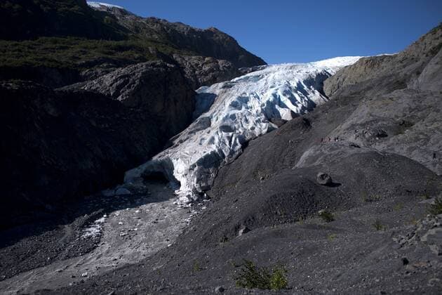 Alaska USA, United States, Alaska, Seaward, 28.08.2016 Gletscher Exit Glacier nahe von Seaward auf der Kenai Halbinsel in Alaska, USA. Exit Glacier near Seaward at the Kenai Fjord National Park in Alaska, USA.