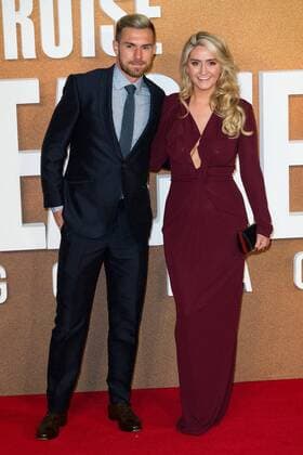 October 20, 2016 - London, London, UK - ARON RAMSEY and wife COLLEEN attend the European film premiere of Jack Reacher: Never Go Back. London, UK. London UK  - ZUMAl94_ 20161020_zaf_l94_125
