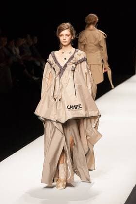 A model on the runway during the Anne Sofie Madsen 2017 spring summer collection show at Amazon Fashion Week Tokyo 2017 S S.  (qdm_AnneSofieMadsen_AFWT17SS_06)